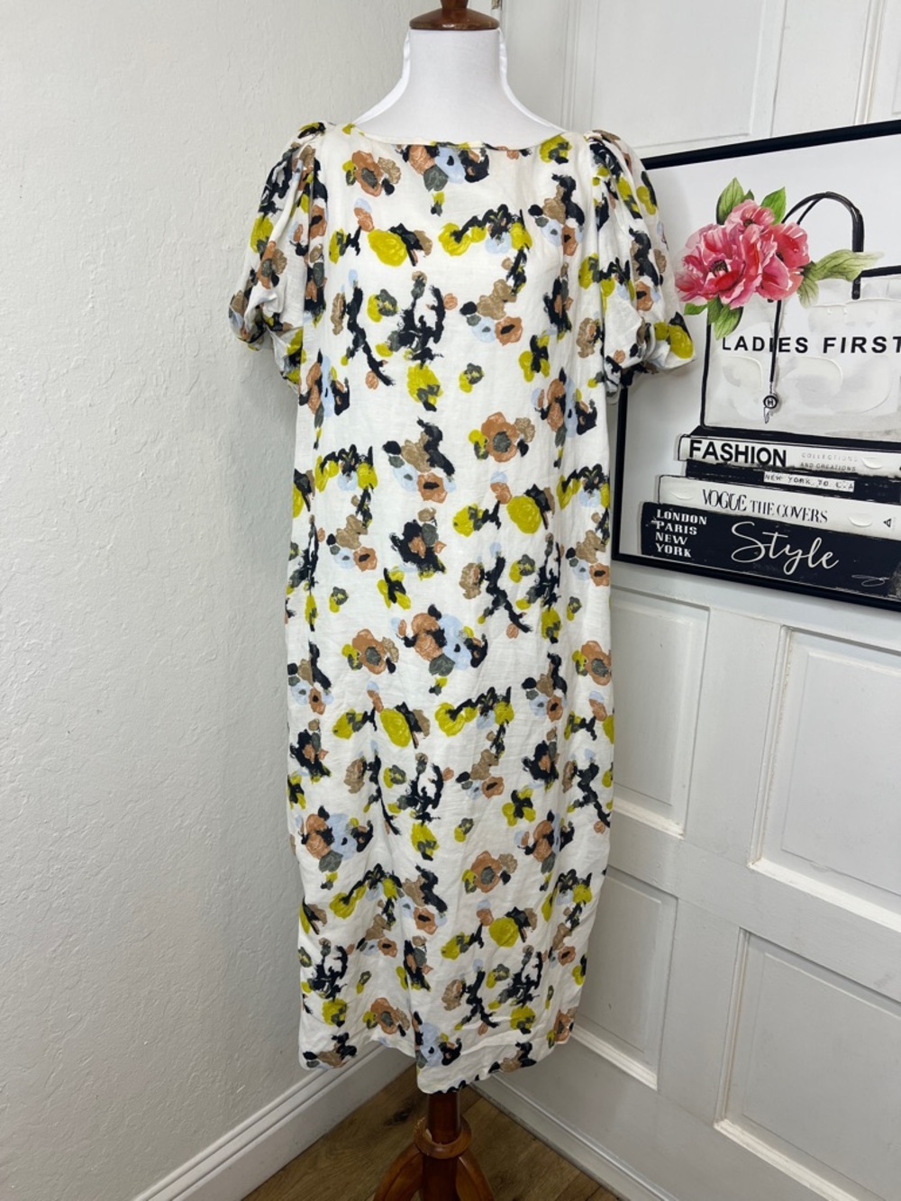 MM Lafleur Gali Dress in Meadow Print Linen Size S - Picture 3 of 13